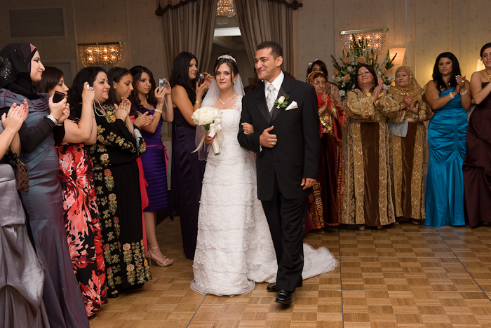 Arabic reception The bride and groom are preceded in the introductions by 